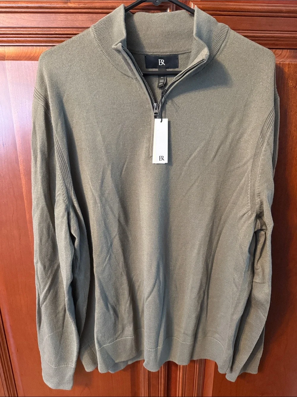 Banana Republic Men’s Olive Zip-Front Sweater